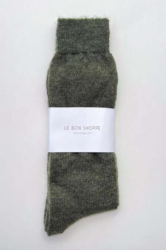  르 본 숍 양말 르 봉 쇼페 모헤어 베일  마운틴 올리브 - LE BON SHOPPE