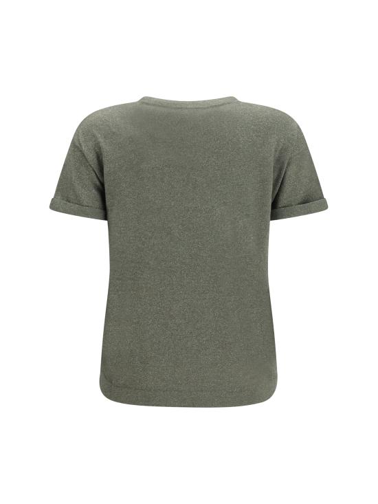 26FW 브루넬로 쿠치넬리 스파클링 캐시미어 실크 니트 티셔츠 M41810000 C9986 GREEN - BRUNELLO CUCINELLI