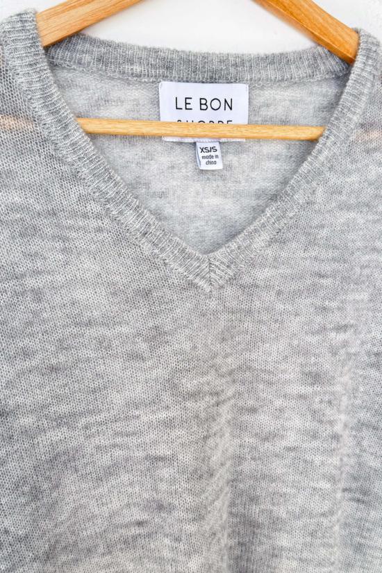  르 본 숍 스웨터 르봉숍 매튜 브이넥 모헤어  아이시 그레이 - LE BON SHOPPE
