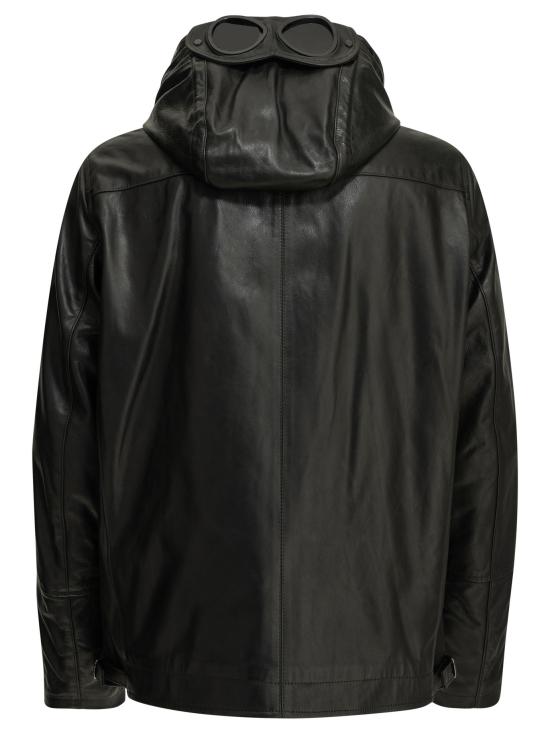 26FW 씨피 컴퍼니 레더 고글 자켓 21CMOW305A 110457L 999 BLACK DOM - C.P. COMPANY