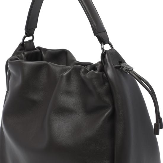 26FW 브루넬로 쿠치넬리 소프트 가죽 멜로우 버킷 백 MBGPD3611 C8279 BROWN - BRUNELLO CUCINELLI