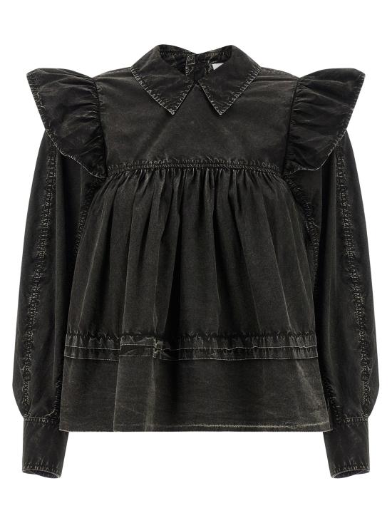  가니 블라우스 LDA1040061099 BLACK