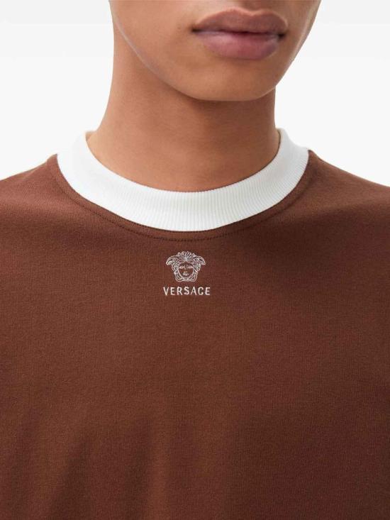 26FW 베르사체 반팔 티셔츠 10248241A186392NB50 BROWN - VERSACE