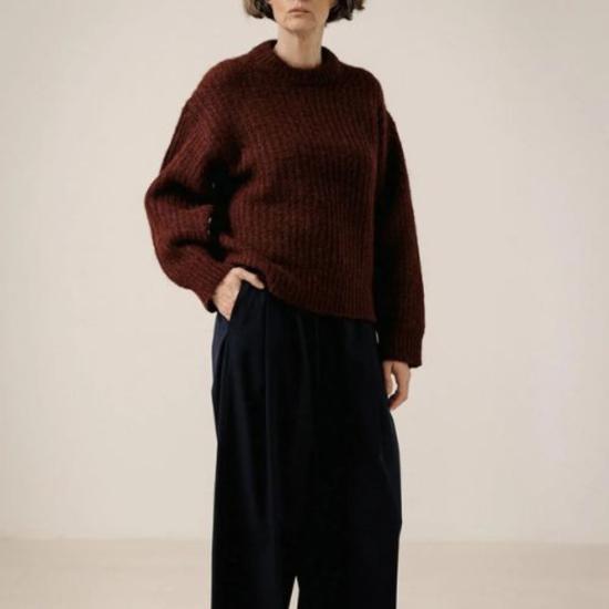  베어 니트웨어 스웨터 로프티 알파카 크루넥 - BARE KNITWEAR