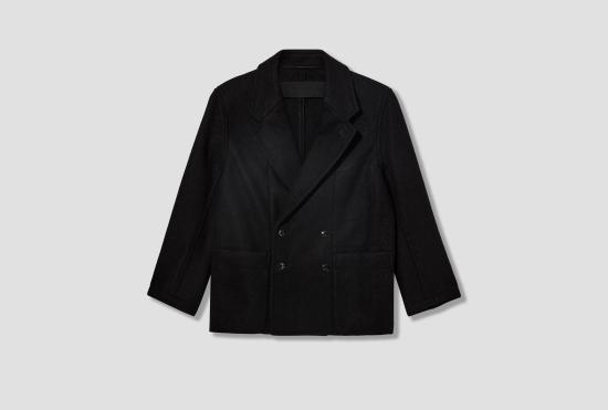 26FW 르메르 코트 짧은 더블 브레스트  - 펠트 울 알파카 CO1166 LF1700 블랙