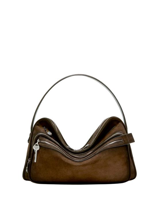 26FW 아크네 스튜디오 카메로 카메라 스웨이드 숄더백 C10330 ADM DARK BROWN