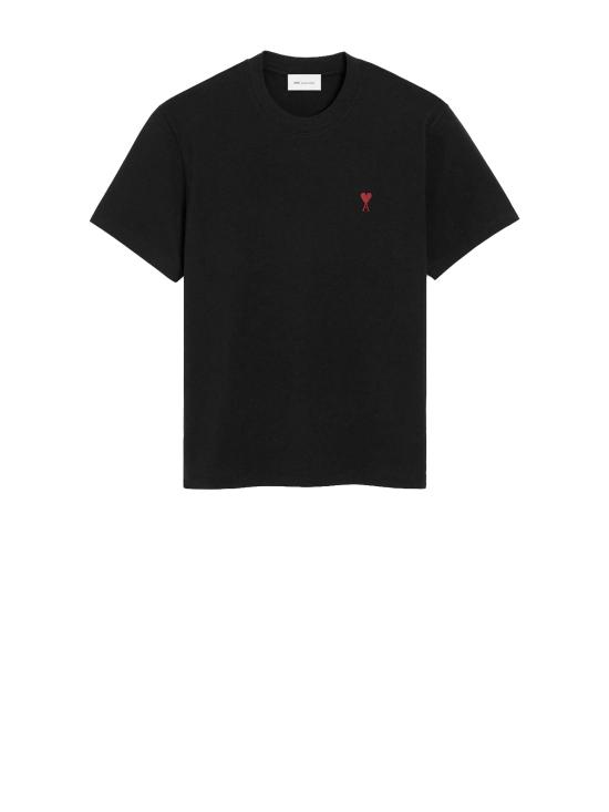 26FW 아미 스몰 하트 로고 티셔츠 BFUTS035 724 Q001 NOIR