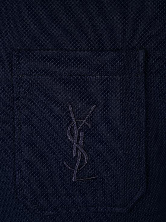 26FW 생로랑 카산드라 코튼 피케 폴로 셔츠 862765 Y38FL4035 BLEU MINUIT - SAINT LAURENT