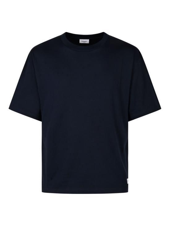 26FW 생로랑 로고 코튼 크루넥 티셔츠 798933 Y37RY4019 NAVY - SAINT LAURENT