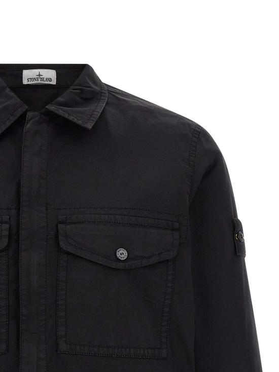 26FW 스톤 아일랜드 셔츠 배지 로고 와 블라우스 (블랙) - STONE ISLAND