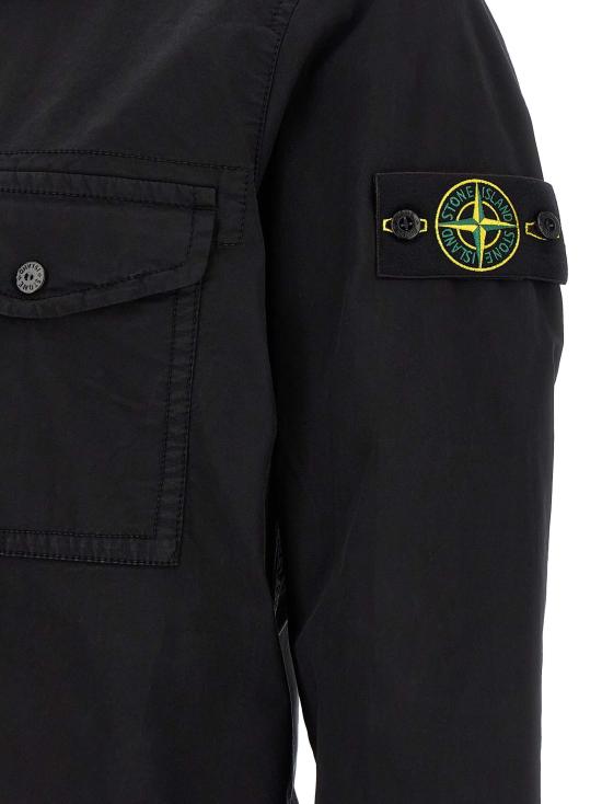26FW 스톤 아일랜드 셔츠 배지 로고 와 블라우스 (블랙) - STONE ISLAND