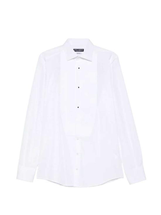 26FW 돌체앤가바나 코튼 포플린 골드 핏 턱시도 셔츠 G5EN5TGK006 W0800 BIANCO OTTICO