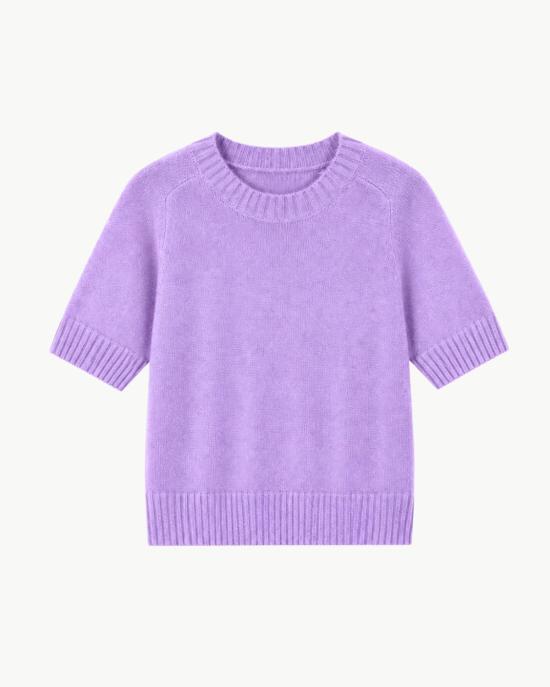  더블유 캐시미어 반팔 티셔츠 W.Cashmere Ysella 반팔 스웨터 아마란틴