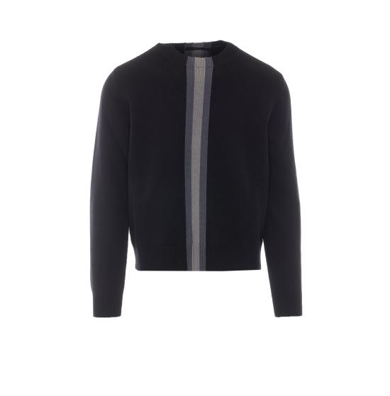 26FW 구찌 스트라이프 디테일 크루넥 울 스웨터 864572 XKFG61062 BLACK
