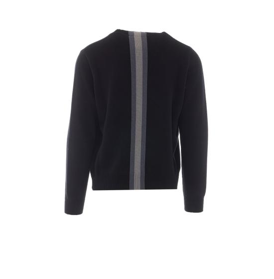 26FW 구찌 스트라이프 디테일 크루넥 울 스웨터 864572 XKFG61062 BLACK - GUCCI