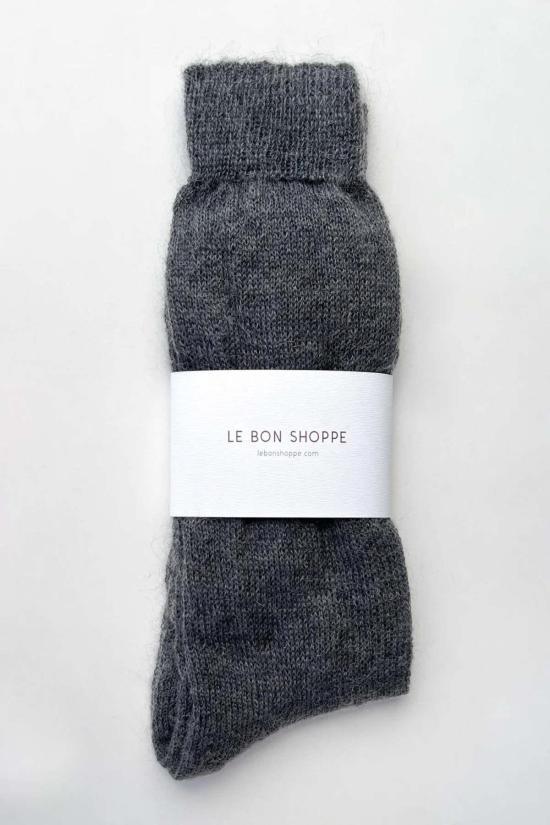  르 본 숍 양말 르봉숍 모헤어 베일  차콜 - LE BON SHOPPE