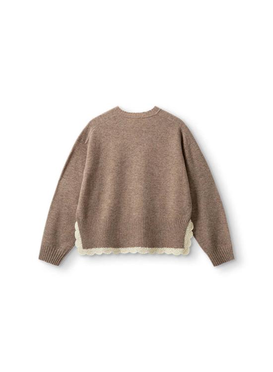  The Garment x Tomorrow 스웨터 더 가먼트 X 투모로우 코모 크로셰 브이넥  베이지 - OTHER BRANDS