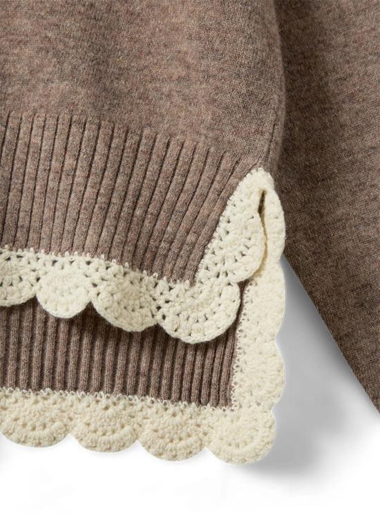  The Garment x Tomorrow 스웨터 더 가먼트 X 투모로우 코모 크로셰 브이넥  베이지 - OTHER BRANDS