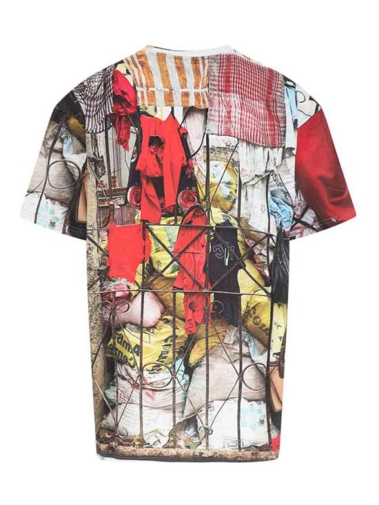 26FW 비비안웨스트우드 자수 로고 크롭 코튼 반팔 티셔츠 3G010018J00C7O301 MULTICOLOUR - VIVIENNE WESTWOOD