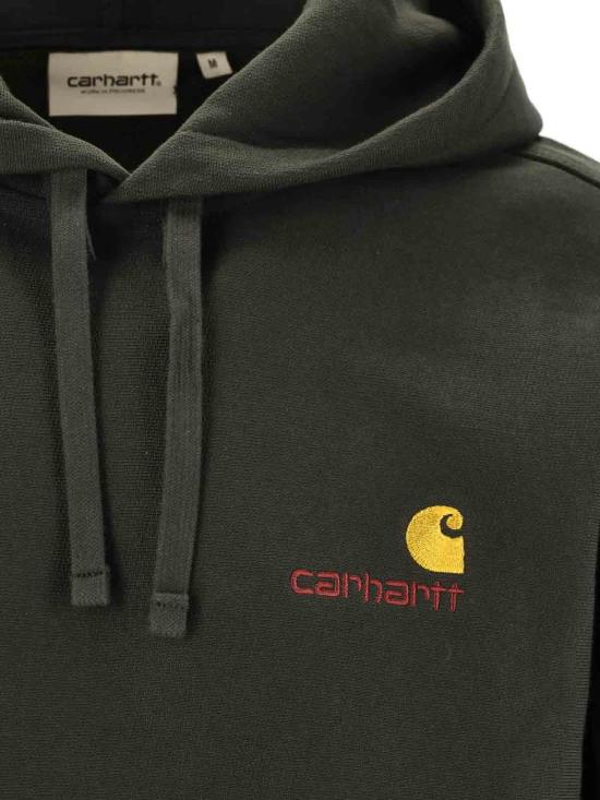 26FW 칼하트 후드 아메리칸 스크립트 스웨트셔츠 I0282793T6XX GREY - CARHARTT