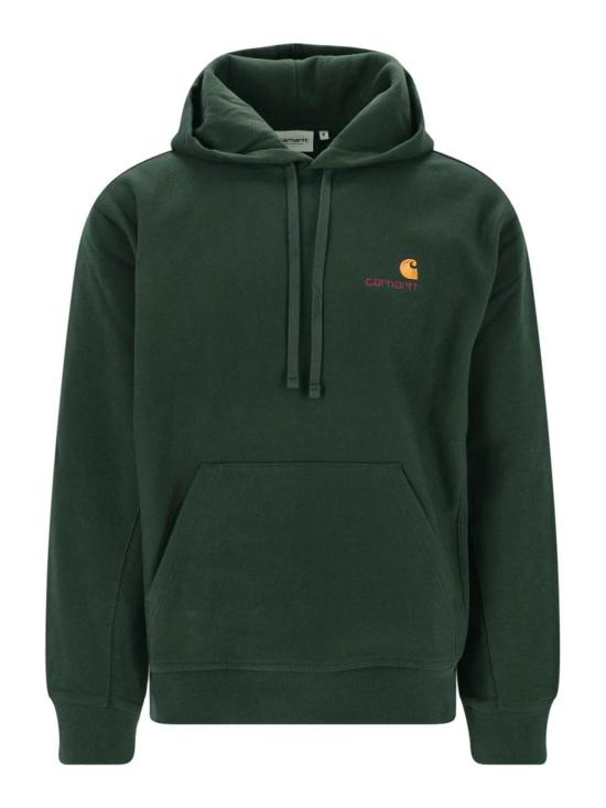 26FW 칼하트 후드 아메리칸 스크립트 스웨트셔츠 I0282793T6XX GREY