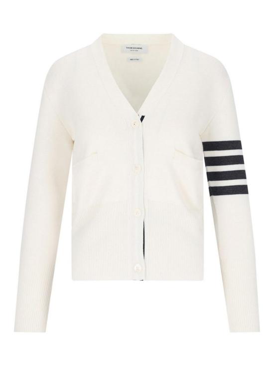 26FW 톰브라운 파인 메리노 울 4바 클래식 V넥 가디건 FKC207A00014100 WHITE