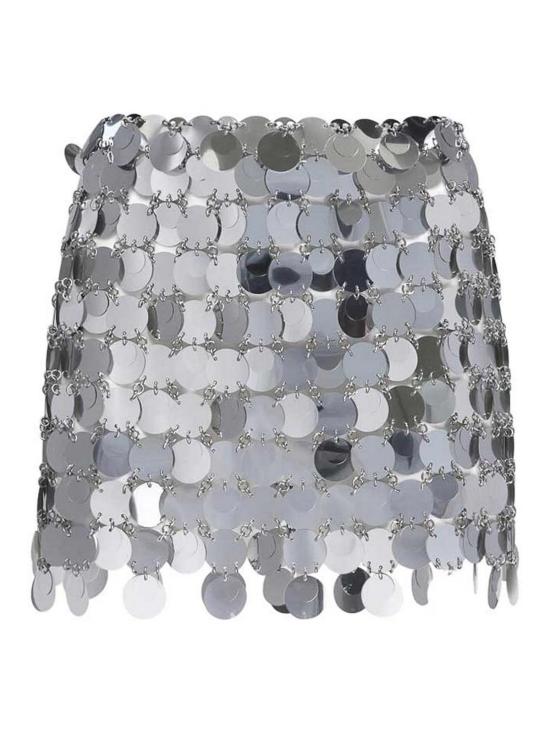 26SS 파코라반 미디 스커트 25EIJU046PS0133P040 SILVER