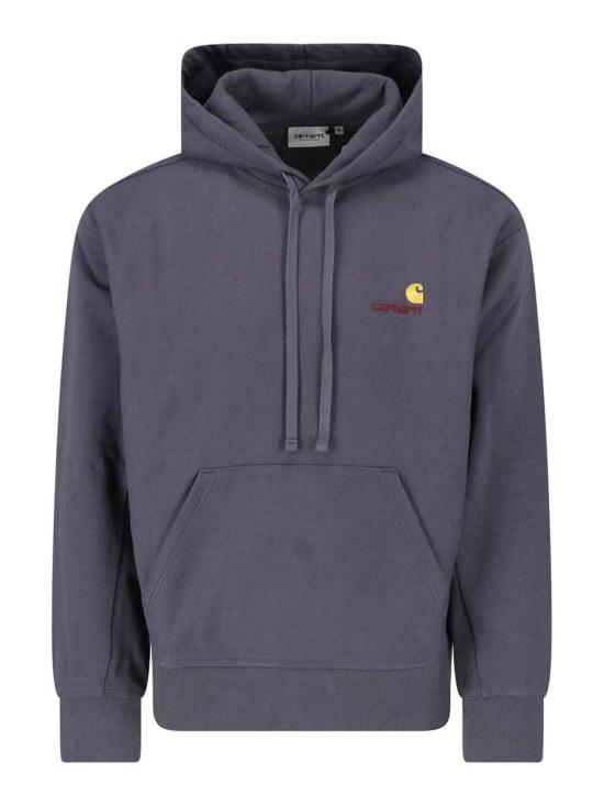 26FW 칼하트 후드 아메리칸 스크립트 스웨트셔츠 I02827987XX GREY