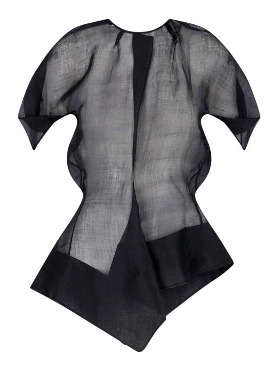26FW 케이트 루미 실크 오간자 비대칭 탑 24893031W3031200 BLACK