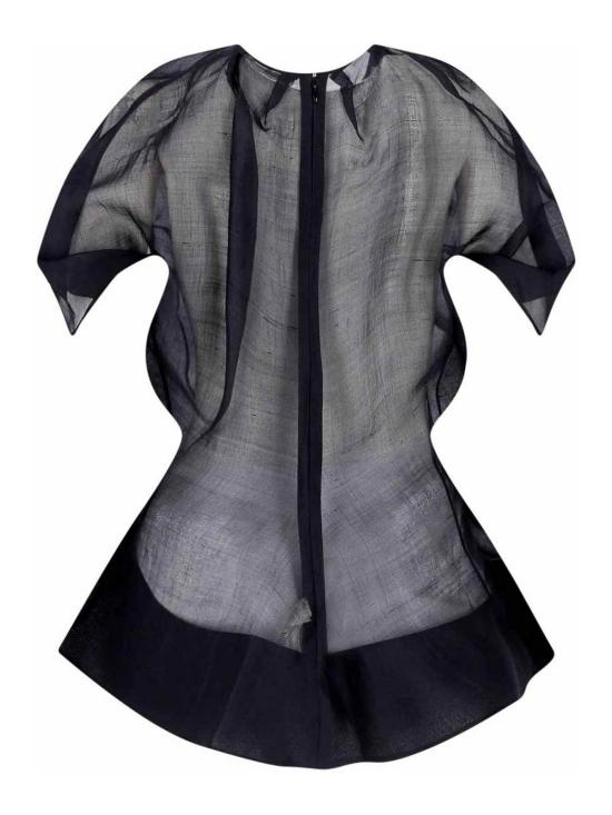 26FW 케이트 루미 실크 오간자 비대칭 탑 24893031W3031200 BLACK - KHAITE