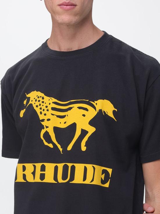 26FW 루드 반팔 티셔츠 RHFW26TT04012 6185 Black - RHUDE