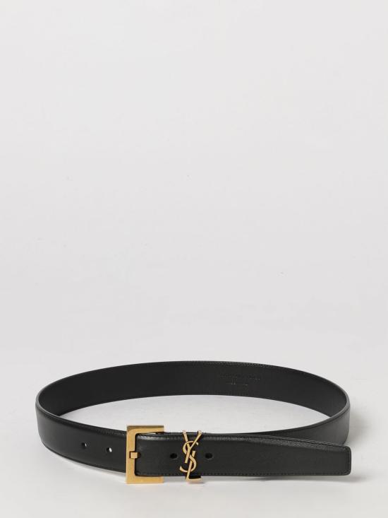 26FW 생로랑 카산드라 벨트 스퀘어 버클 스무스 레더 634437BOO0W 1000 Black