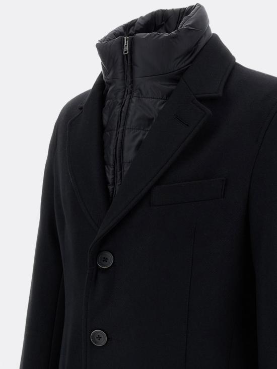 26FW 에르노 에코울 레이어드 체스터 코트 CA000202U33344 9300 Black - HERNO