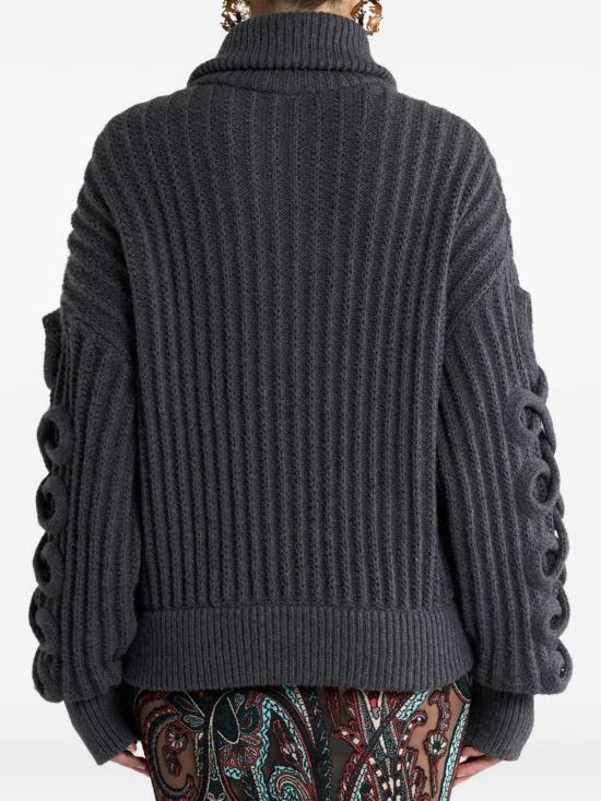 26FW 에트로 우븐 울 지퍼 가디건 WRKP0055 AV12AV0766 GREY - ETRO