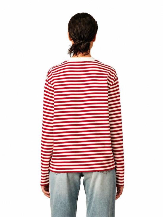 26FW 아미 긴팔 티셔츠 UTS414 JE0241 A202 RUBY RED IVORY DOM - AMI