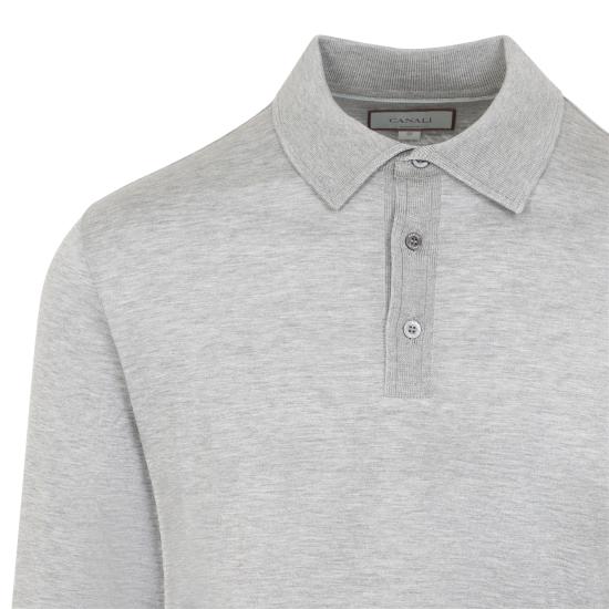 26FW 카날리 폴로 티셔츠 T0949 MJ02453 201 GRIGIO CHIARO - CANALI