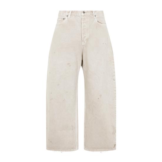 26FW 발렌시아가 디스트레스 페인트 스플래터 와이드 팬츠 A0099C TSWB2 9501 BEIGE