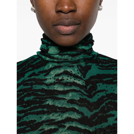 26FW 다이앤 본 퍼스텐버그 탑 T028XPALMNMESH PALMN GREEN BLACK - DIANE VON FURSTENBERG