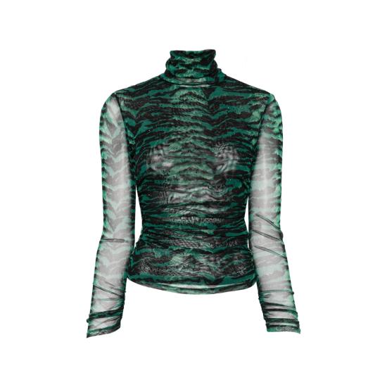26FW 다이앤 본 퍼스텐버그 탑 T028XPALMNMESH PALMN GREEN BLACK