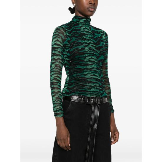 26FW 다이앤 본 퍼스텐버그 탑 T028XPALMNMESH PALMN GREEN BLACK - DIANE VON FURSTENBERG
