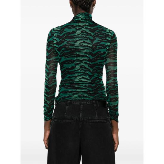 26FW 다이앤 본 퍼스텐버그 탑 T028XPALMNMESH PALMN GREEN BLACK - DIANE VON FURSTENBERG