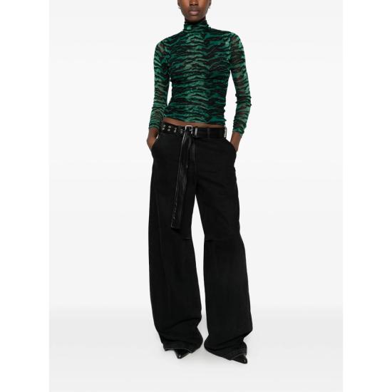 26FW 다이앤 본 퍼스텐버그 탑 T028XPALMNMESH PALMN GREEN BLACK - DIANE VON FURSTENBERG