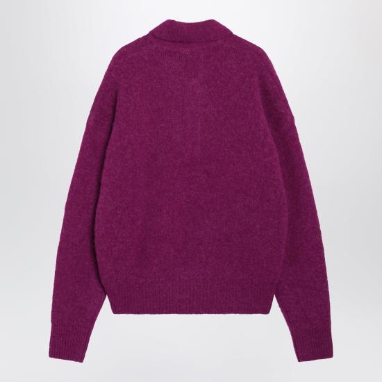 26FW 아미 알파카 아미 롱 슬리브 폴로 스웨터 HPL405KN0021 Purple - AMI