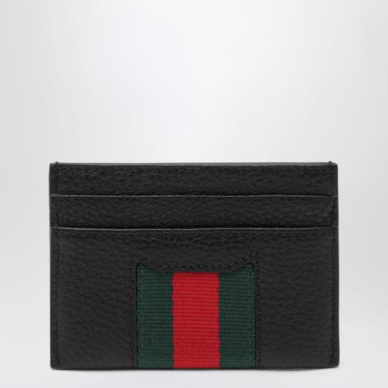 26FW 구찌 웹 트레이드마크 레더 반지갑 웹 트레이드마크 레더 반지갑 A0076OAAHAL Black - GUCCI