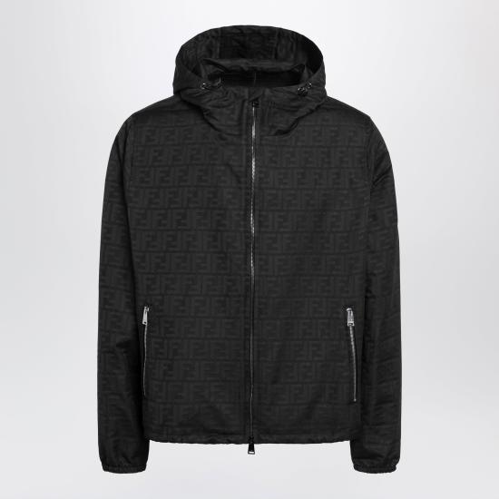 26FW 펜디 FF 모티프 나일론 프린티드 후디드 자켓 FW1463AMYB Black