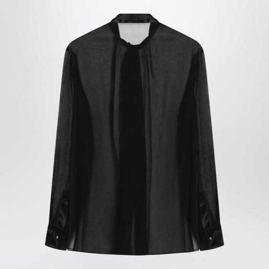 26FW 돌체앤가바나 쉬폰 보우 셔츠 F5T27TFU1AT Black - DOLCE & GABBANA
