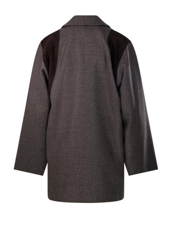 26FW 막스마라 페니체 레더 패널 버진 울 블레이저 자켓 2621046263600 003 MARRONE GRIGIO - MAX MARA