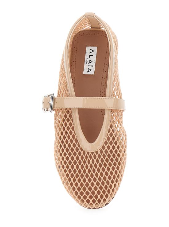 26FW 알라이아 피쉬넷 발레 플랫 AA3A029TK007492 Beige - ALAIA