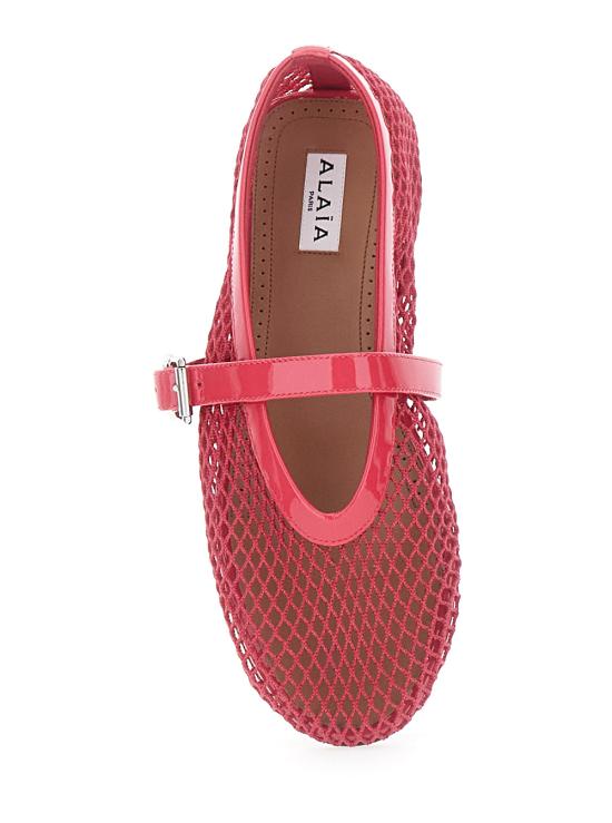 26FW 알라이아 피쉬넷 발레 플랫 AA3A029TK007U73 Fuxia - ALAIA