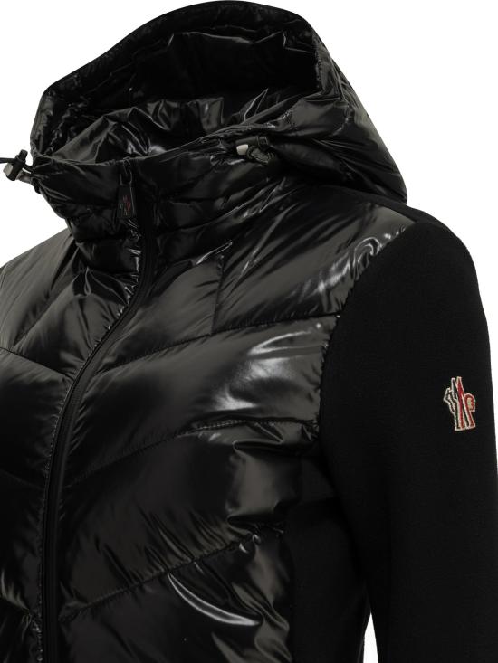 26FW 몽클레어 긴팔 티셔츠 패딩 지퍼업 스웨트셔츠 블랙 - MONCLER